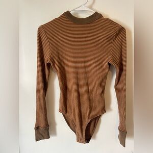 Urban Outfitters Brown Striped Bodysuit